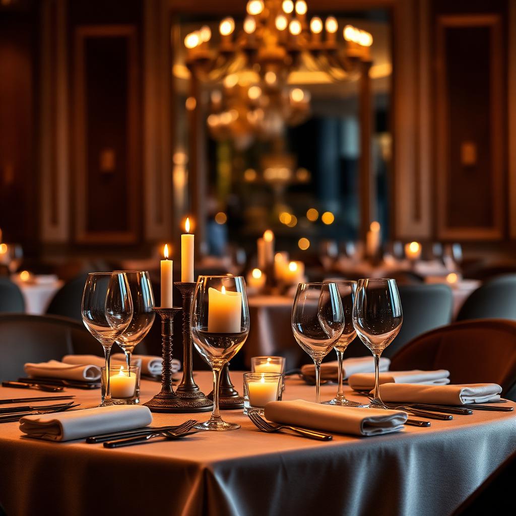 Elegant dining table set for a concierge reservation